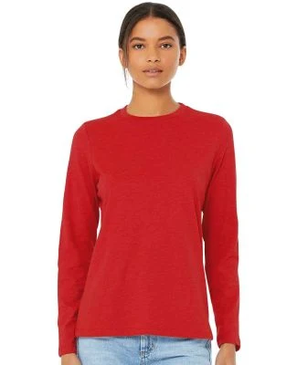 BELLA 6500 Womens Long Sleeve T-shirt in Red