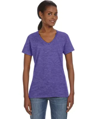 88VL Anvil - Missy Fit Ringspun V-Neck T-Shirt in Heather purple