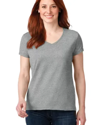 88VL Anvil - Missy Fit Ringspun V-Neck T-Shirt in Heather grey