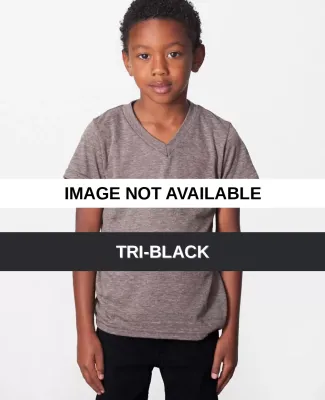 TR156 American Apparel Kids Tri-Blend V-Neck T-Shi Tri-Black