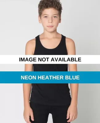 BB208 American Apparel Youth Poly-Cotton Tank Neon Heather Blue