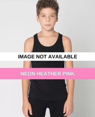 BB208 American Apparel Youth Poly-Cotton Tank Neon Heather Pink