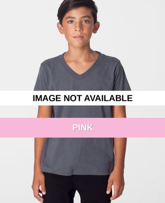 2256 American Apparel Youth Fine Jersey V-Neck T-S Pink
