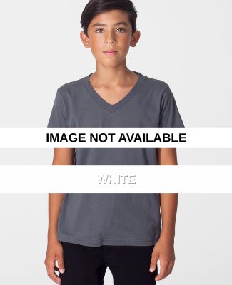 2256 American Apparel Youth Fine Jersey V-Neck T-S White