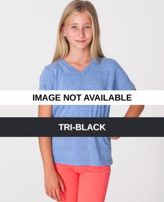 TR256 American Apparel Youth Tri-Blend V-Neck T-Sh Tri-Black
