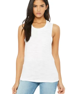BELLA+CANVAS B8803  Womens Flowy Muscle Tank WHITE SLUB