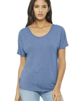BELLA 8816 Womens Loose T-Shirt in Blue triblend