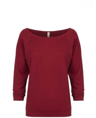 Next Level 6951 Terry Raw-Edge 3/4-Sleeve Raglan  in Cardinal
