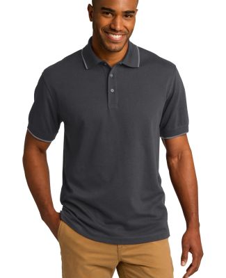 K454 Port Authority® Rapid Dry™ Tipped Polo in Char/smoke gry