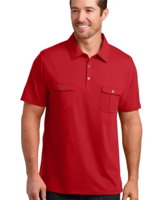 DM333 District Made™ Mens Jersey Double Pocket P Classic Red