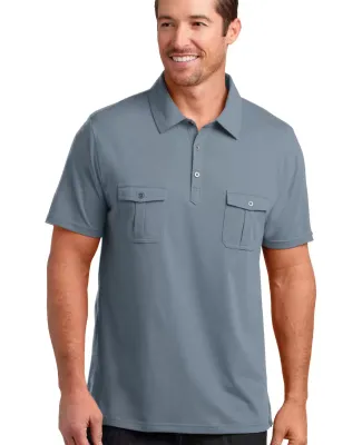 DM333 District Made™ Mens Jersey Double Pocket P Storm Grey