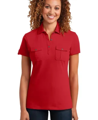 DM433 District Made™ Ladies Jersey Double Pocket Classic Red