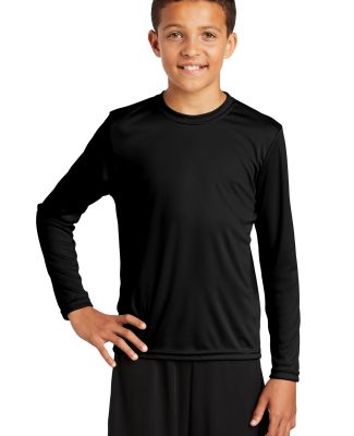 YST350LS Sport-Tek Youth Long Sleeve Competitor Te in Black