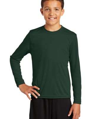 YST350LS Sport-Tek Youth Long Sleeve Competitor Te in Forest green