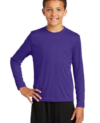 YST350LS Sport-Tek Youth Long Sleeve Competitor Te in Purple