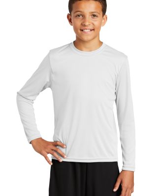 YST350LS Sport-Tek Youth Long Sleeve Competitor Te in White