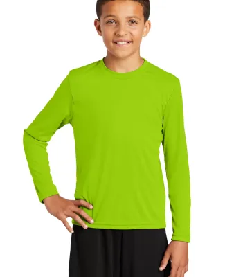 YST350LS Sport-Tek® Youth Long Sleeve Competitor? in Lime shock