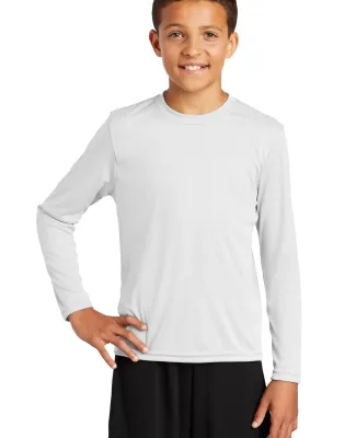 YST350LS Sport-Tek® Youth Long Sleeve Competitor? in White