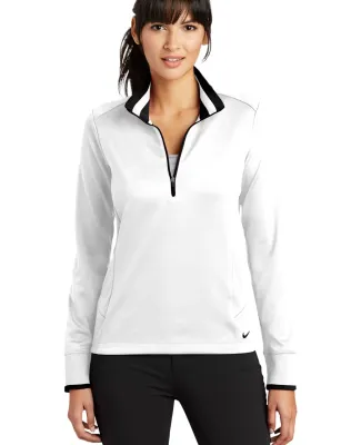 578674 Nike Golf Ladies Dri-FIT 1/2-Zip Cover-Up White/Black