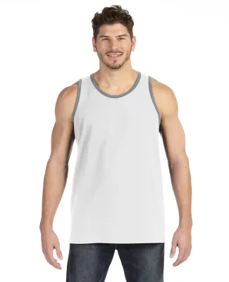 986 Anvil - Lightweight Fashion Tank in White/ hther gry