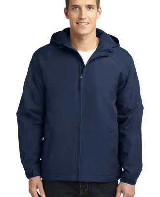 J327 Port Authority® Hooded Charger Jacket in True navy