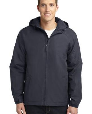 J327 Port Authority® Hooded Charger Jacket in Battleship grey