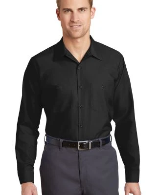 SP14 Red Kap - Long Sleeve Industrial Work Shirt in Black