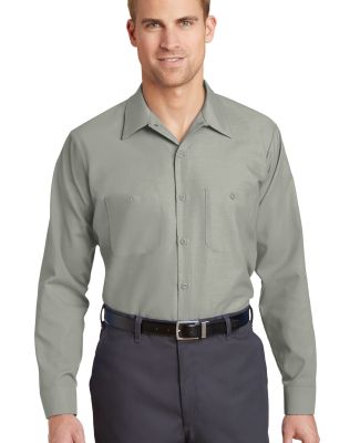 SP14 Red Kap - Long Sleeve Industrial Work Shirt in Light grey