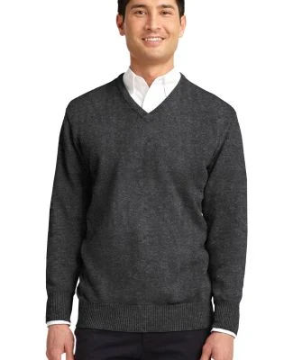 SW300 Port Authority® Value V-Neck Sweater in Charcoal grey