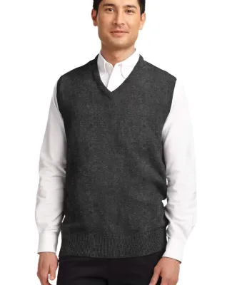 SW301 Port Authority® Value V-Neck Sweater Vest Charcoal Grey
