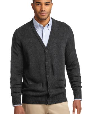 SW302 Port Authority® Value V-Neck Cardigan with  Charcoal Grey