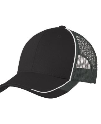 C904 Port Authority® Colorblock Mesh Back Cap in Black/mag grey