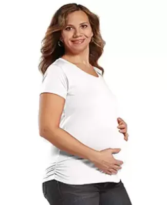 3509 LAT Ladies Fine Jersey Scoopneck Maternity To in White