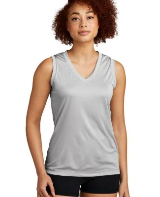 LST352 Sport-Tek Ladies Sleeveless Competitor™ V in Silver