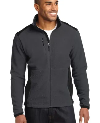EB232 Eddie Bauer® Full-Zip Sherpa Fleece Jacket Grey Stl/Black