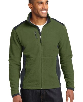 EB232 Eddie Bauer® Full-Zip Sherpa Fleece Jacket in Evergreen/ grey steel