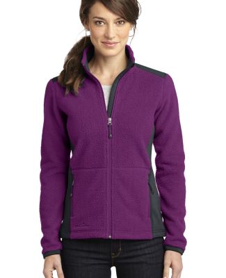 EB233 Eddie Bauer® Ladies Full-Zip Sherpa Fleece  in Concord purple/ grey steel