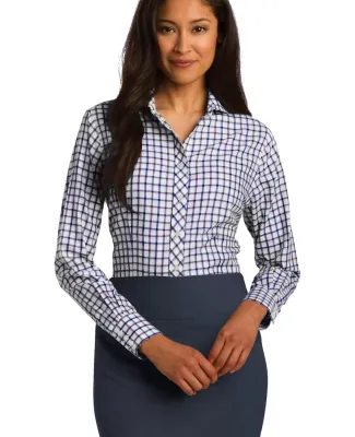 RH75 Red House® Ladies Tricolor Check Non-Iron Sh Navy/Plum