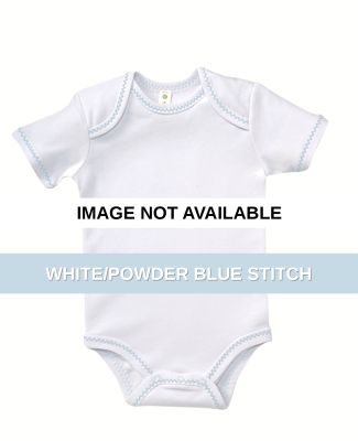 KA115 Apples & Oranges Infant Bobbie Zig-Zag Creep White/Powder Blue Stitch