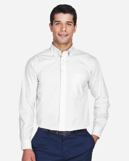 D620 Devon & Jones Men's Crown Collection Solid Br in White
