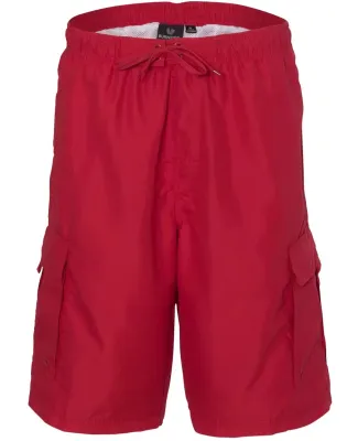 B9401 Burnside Swim Striped Board Shorts Red/ Red