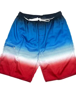 B9401 Burnside Swim Striped Board Shorts Royal - 9451