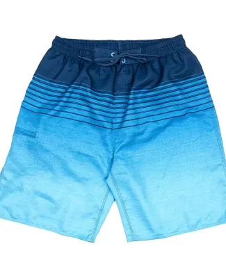 B9401 Burnside Swim Striped Board Shorts Blue - 9452