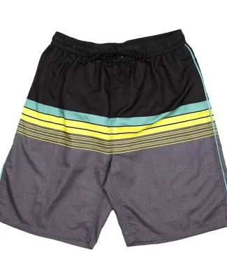 B9401 Burnside Swim Striped Board Shorts Grey - 9461