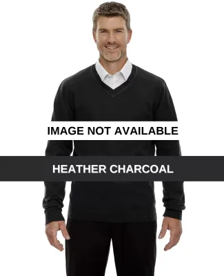 81010 North End Merton Men's Soft Touch V-Neck Swe Heather Charcoal