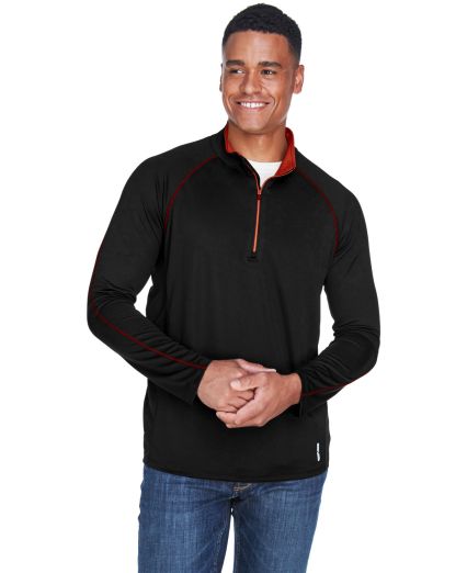 88187 North End Radar Men's Half-Zip Performance L in Black/ classic red
