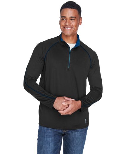 88187 North End Radar Men's Half-Zip Performance L in Black/ true royal