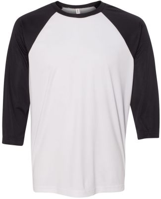 M3229 All Sport Men's Baseball T-Shirt White/ Black