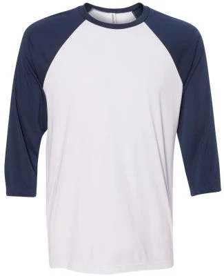 M3229 All Sport Men's Baseball T-Shirt White/ Sport Navy