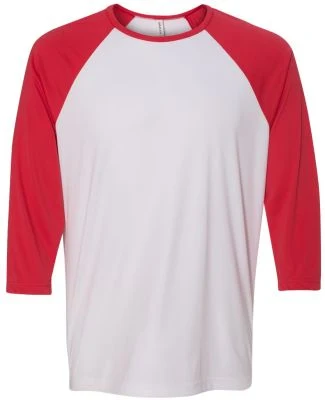 M3229 All Sport Men's Baseball T-Shirt White/ Sport Red